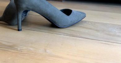 heels on light hardwood floor