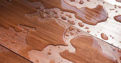 water spill on wood floor