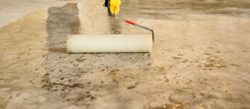 sealing concrete flooring in a basement