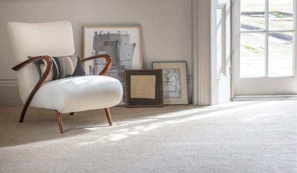 cream berber living room carpet